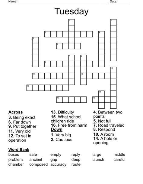Tours tuesday crossword clue - The Crossword Solver found 30 answers to "The ___ Tour" taylor swift", 4 letters crossword clue. The Crossword Solver finds answers to classic crosswords and cryptic crossword puzzles. Enter the length or pattern for better results. Click the answer to find similar crossword clues . 